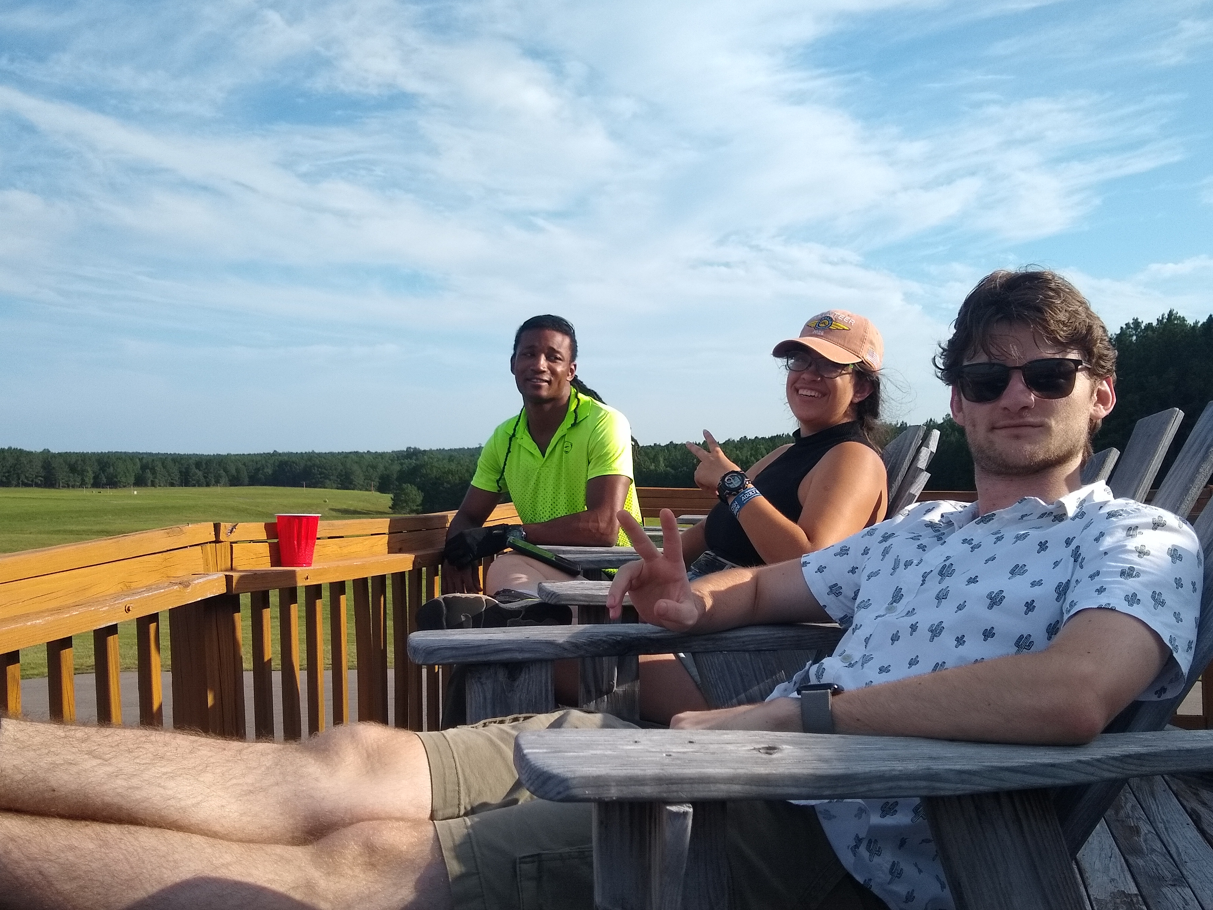 Hanging out on the observation deck